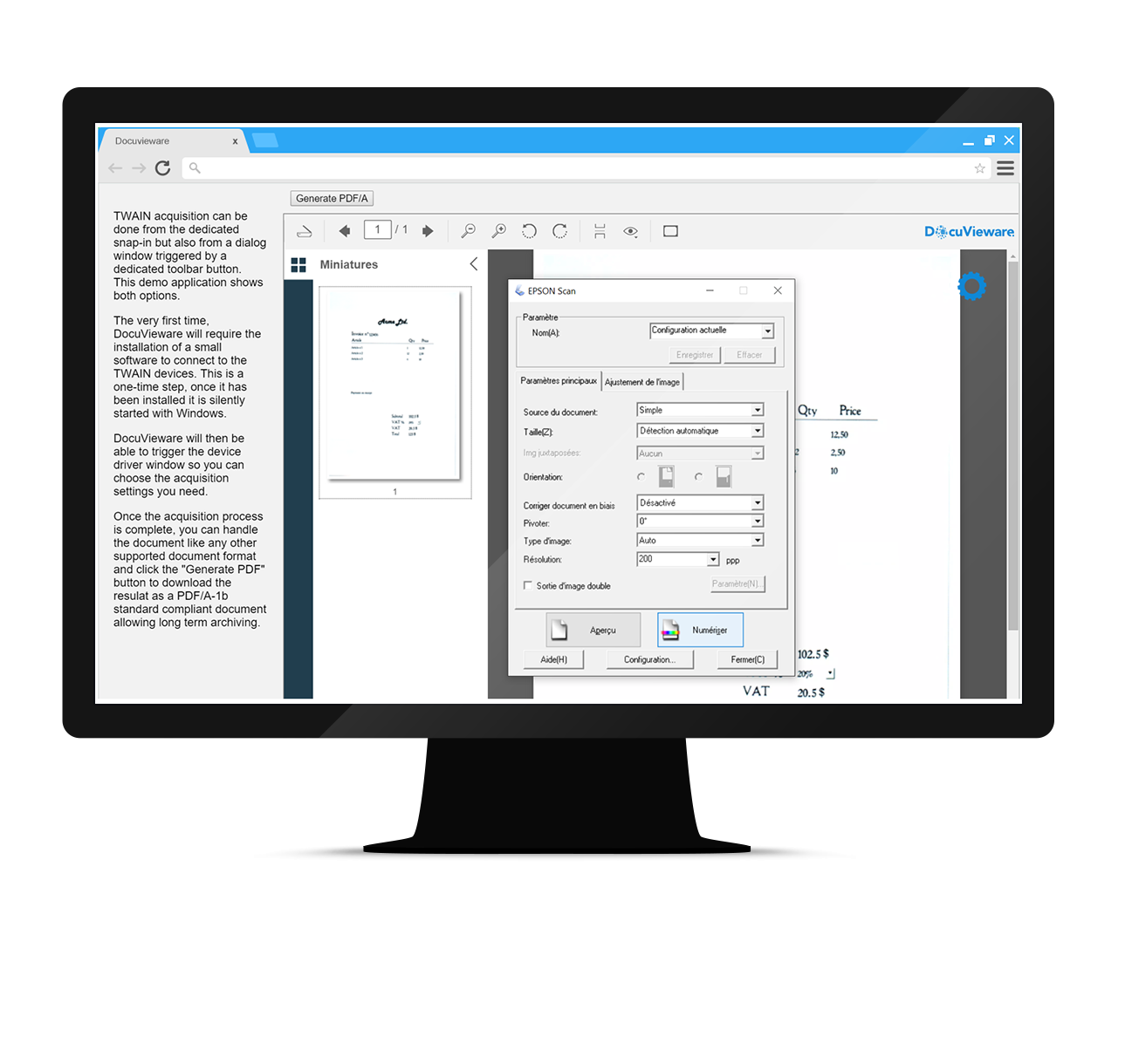 TWAIN Acquisition Docuvieware
